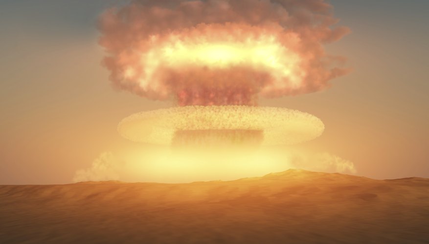 Nuclear explosion mushroom cloud.