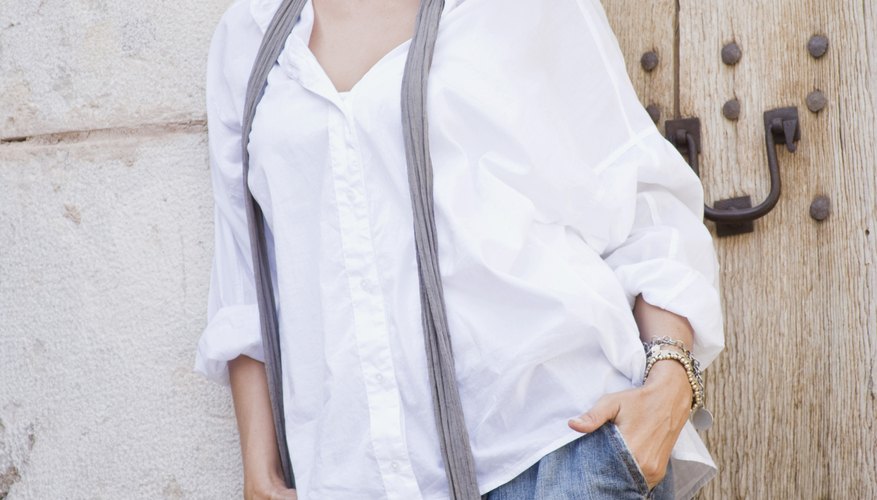 A voluminious top and denim shorts is perfect for battling hot weather at school.