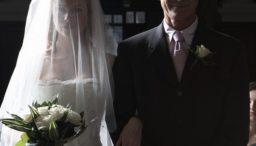 Everyone stands when the bride begins her walk down the aisle.