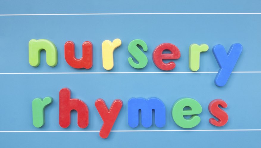 Nursery rhymes written in block letters