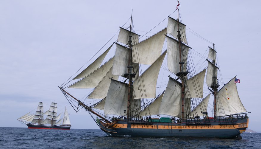 Tall ship with sails