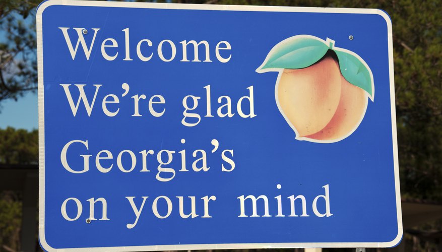 A Georgia state welcome sign alongside a highway