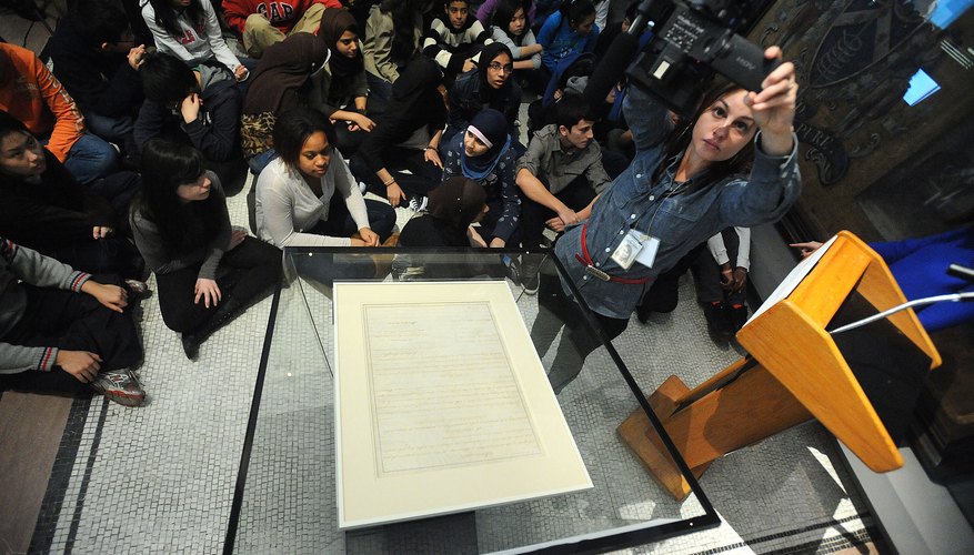 A handwritten copy of the 13th Amendment at the New York Historical Society.