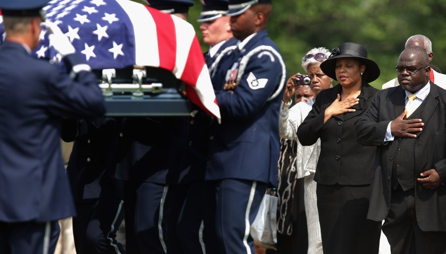 Anyone who considers themselves a patriotic American can request that his casket be draped in the flag.