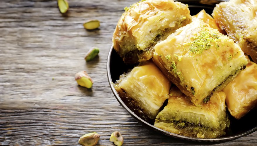 A plate of baklava.
