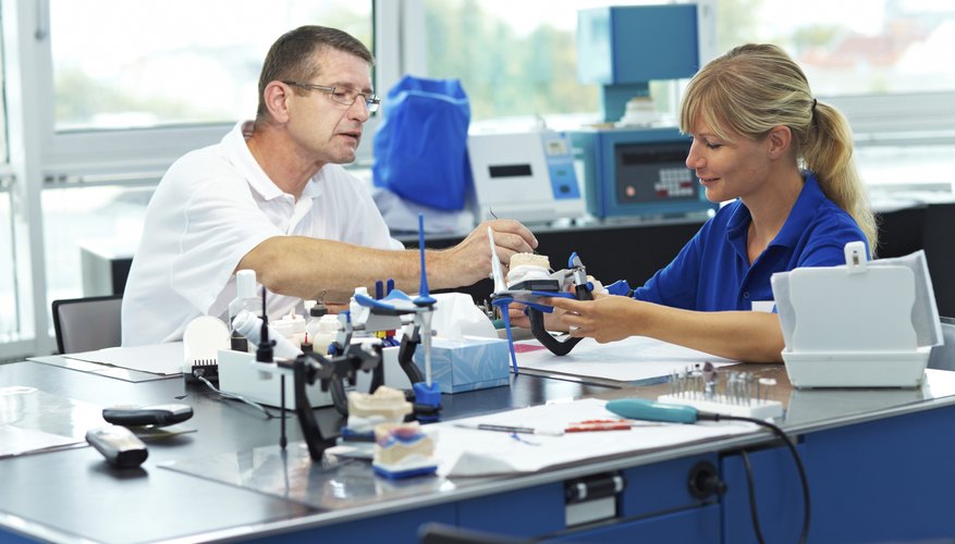 Dental technicians in classroom.