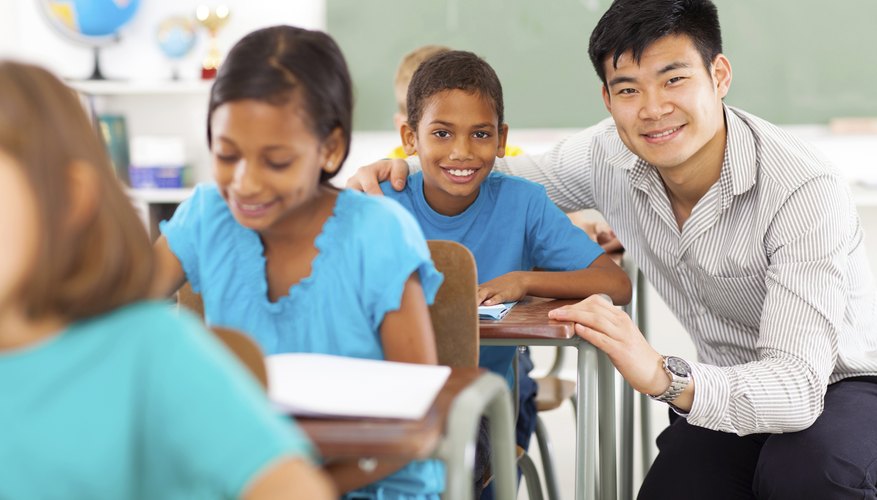 Teacher in classroom with students
