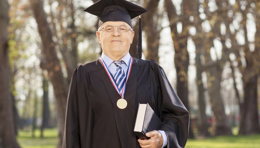 Chancellor of a university in a gown.