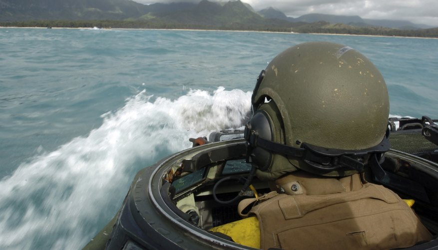 Marine Corps member in watercraft