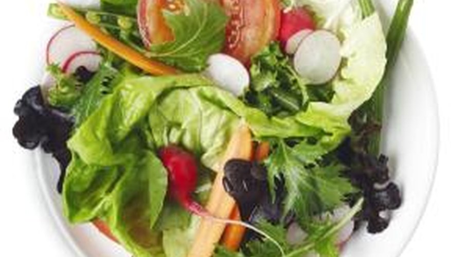 Salad leaves dried in a spinner allow more dressing to adhere.