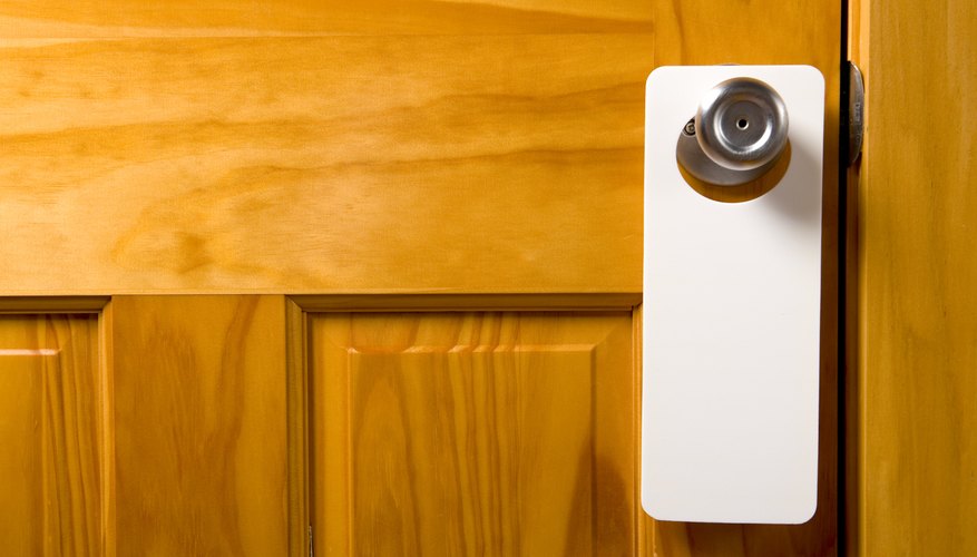 A blank door hanger.