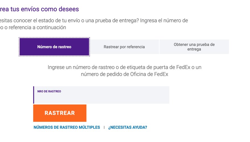 Rastreo guía Fedex
