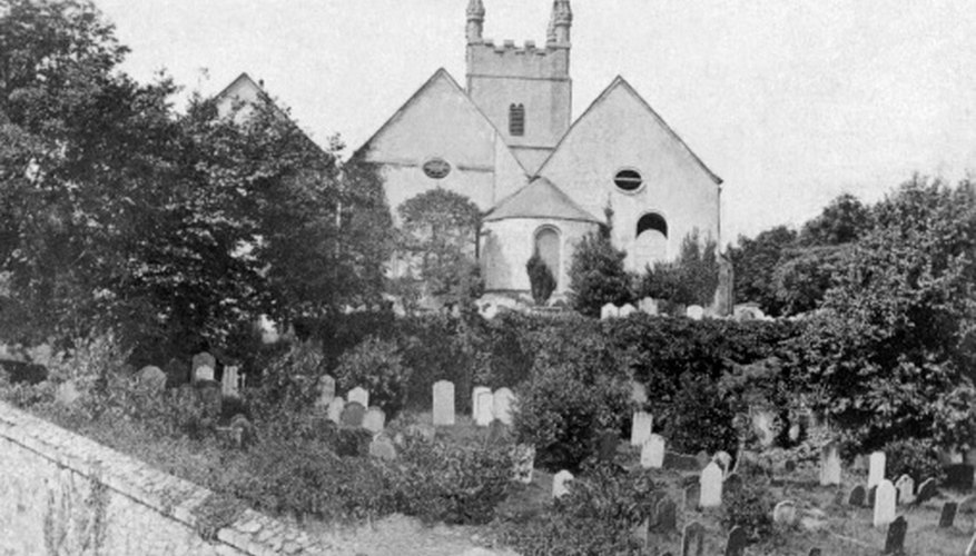 Burial records might be kept in the pastor's office within the church.