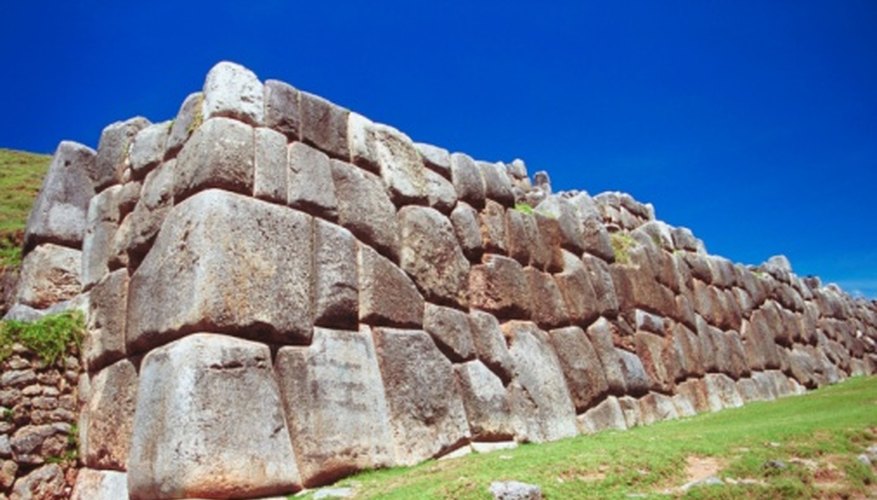 The Incas built cities with enormous blocks of stone.