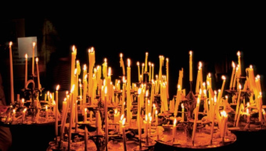 Candles at Notre Dame Cathedral, Paris, France.
