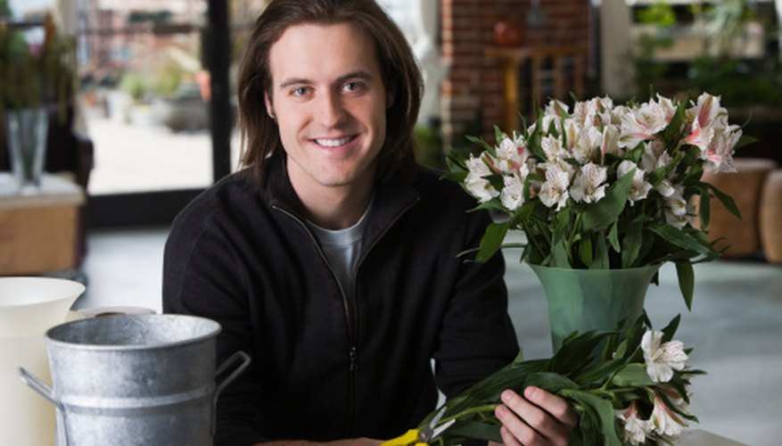Ask your florist to create an arrangement in a basket or container.