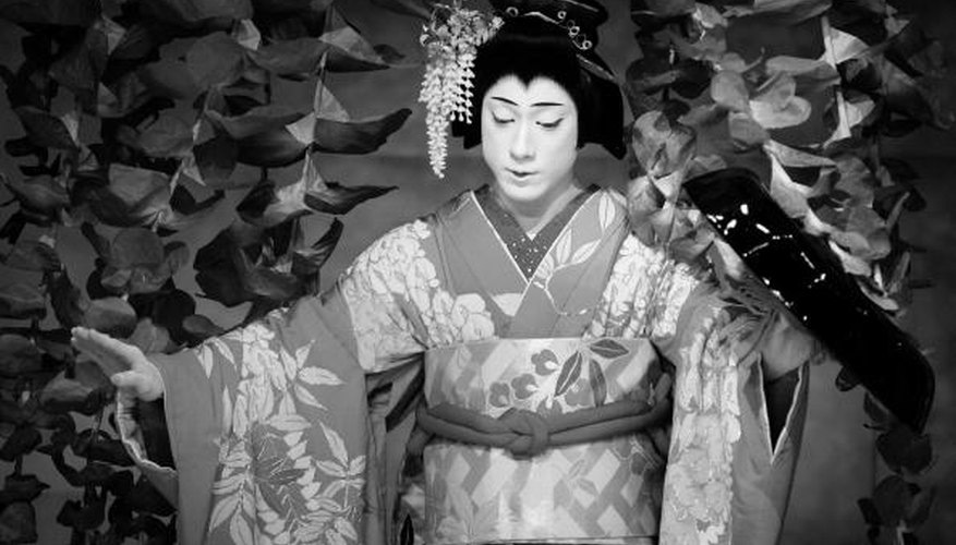 Kabuki performers paint their faces instead of wearing masks.