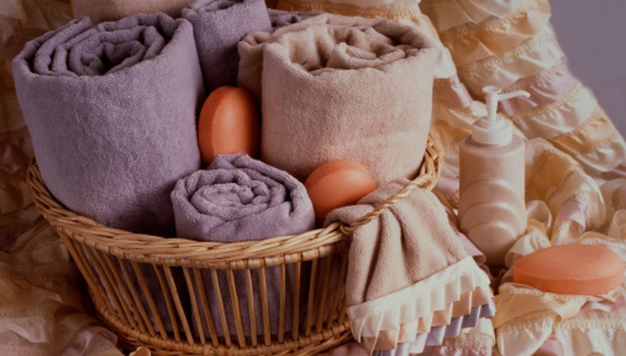 Baskets with items for the home are practical and appeal to a wide audience.