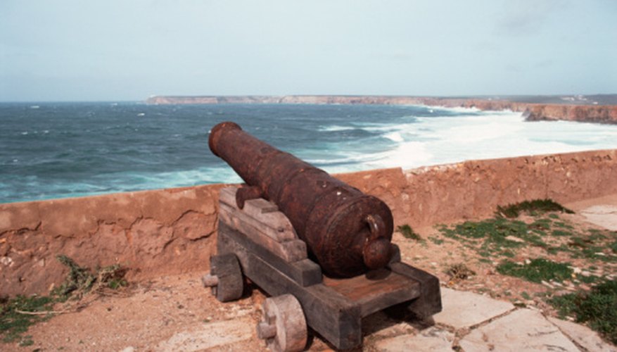 Cannons from different countries have different wheel supports.