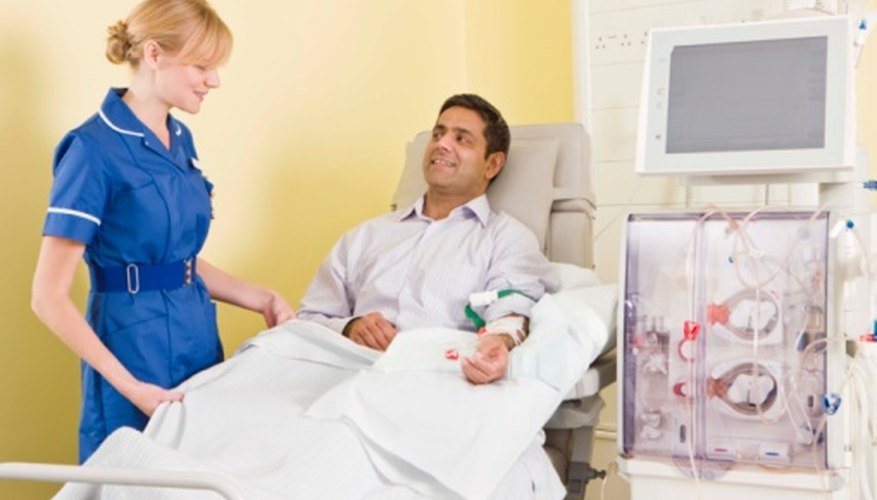 Dialysis technicians operate equipment and care for patients.