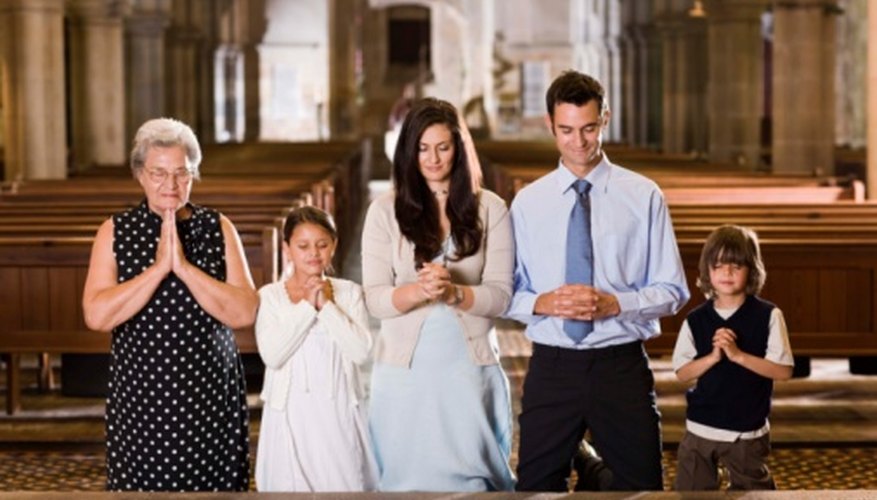 Family dressed appropriately for baptism.