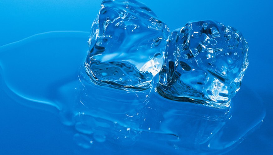 ice cube melting in water