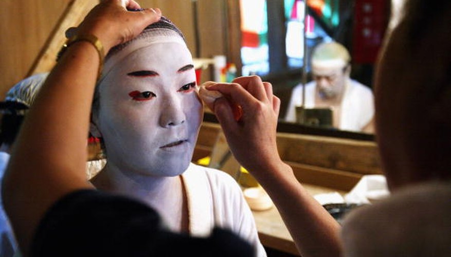 All Kabuki makeup begins with a thick layer of white.