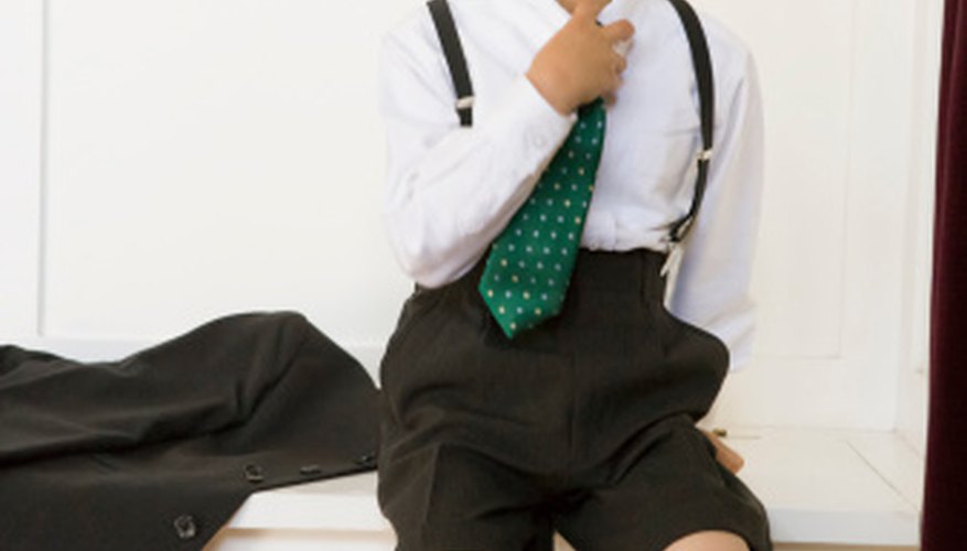Wearing a colorful, patterned tie adds style to a school uniform while staying within the rules.