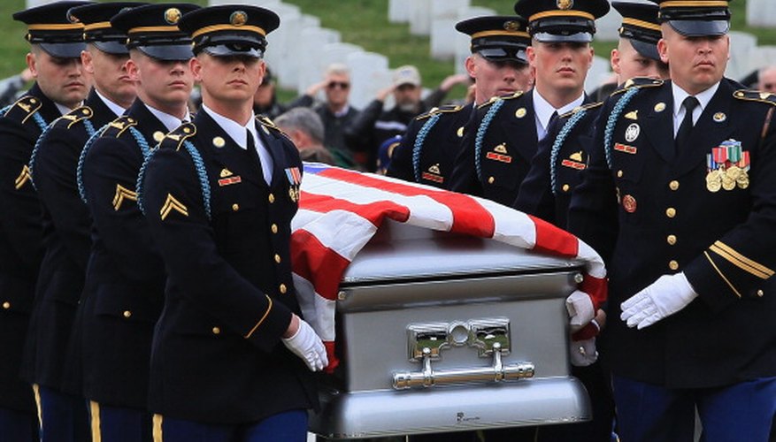 Saluting the passing casket is a way for service members to show respect.