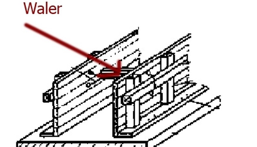 A waler supports the top of the forms.