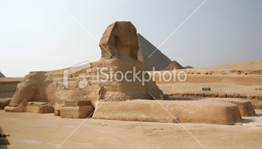 The sphinx was carved from a single piece of stone.
