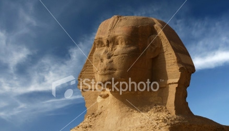 Missing facial features of the Great Sphinx.