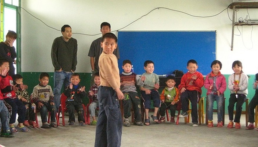 Class playing a game