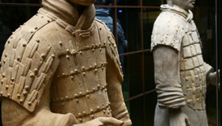 Molds were used to make the faces of the warriors, but each one was enhanced by hand.