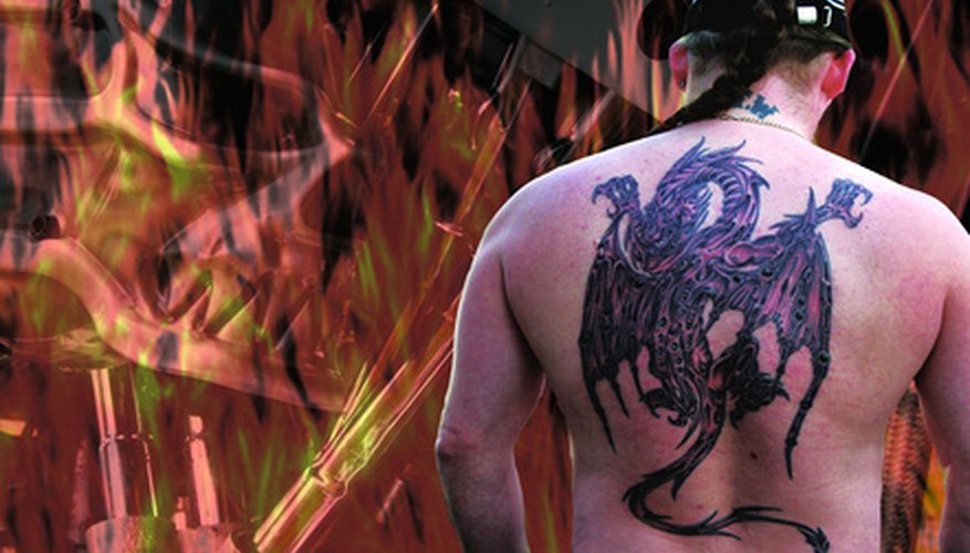 Tattoos, like this one, would require several treatments to remove.