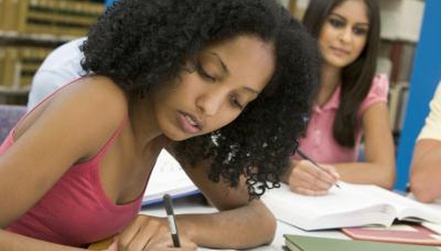 student working on essayquestion