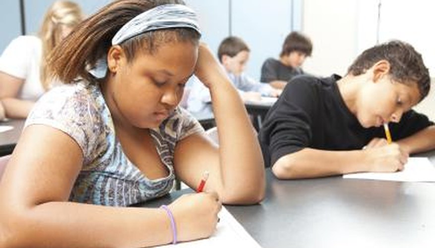 students taking placement tests