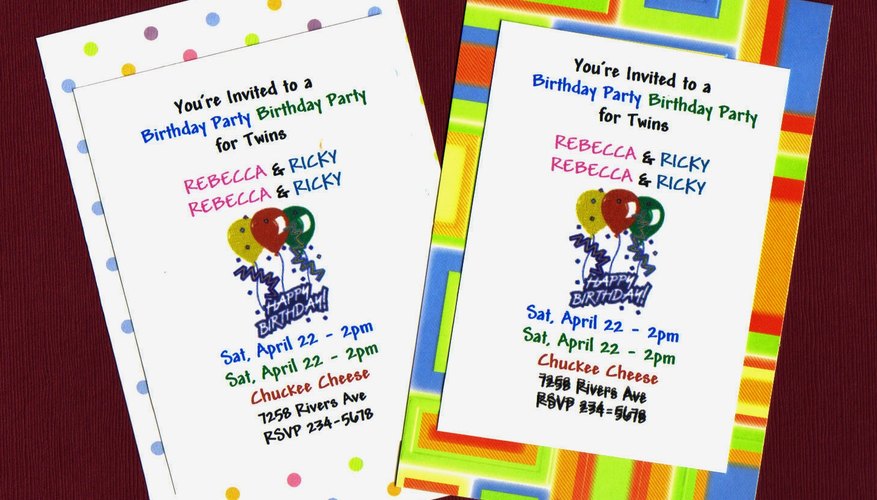 Invitaciones de cumpleaños para gemelos.