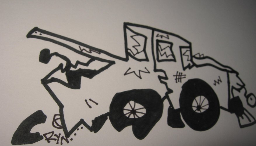 Photo Credit: Illustration by Ryn Gargulinski You can make a smashed up car by picking smashed up trash.