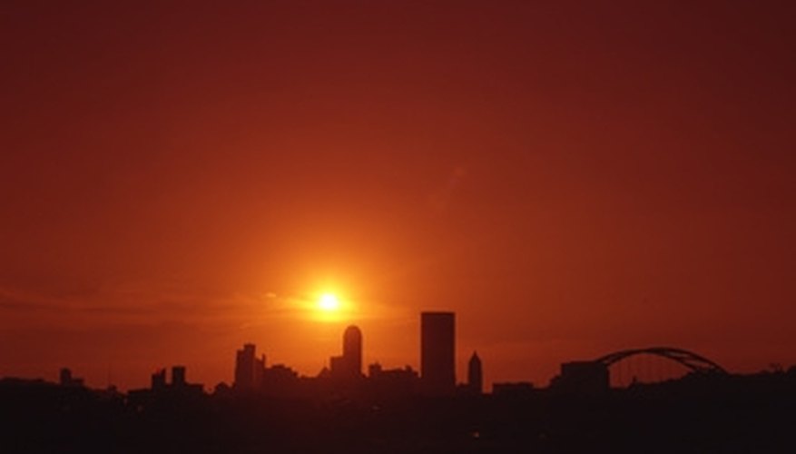 Pittsburgh skyline at sunset Pittsburgh skyline at sunset