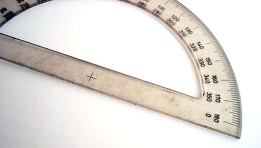 Photo Credit: protractor image by timur1970 from <a href='http://www.fotolia.com'>Fotolia.com</a> Common protractor