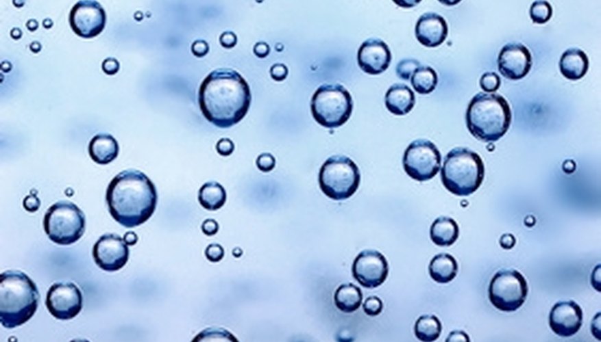 Photo Credit: Clean water and water bubbles in blue image by Suto Norbert from <a href='http://www.fotolia.com'>Fotolia.com</a> Hydrogen often occurs as a gas, created during chemical reactions such as electrolysis.