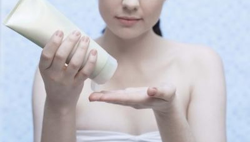 Photo Credit: Jupiterimages/Comstock/Getty Images Put the lotion you make into an old lotion bottle.