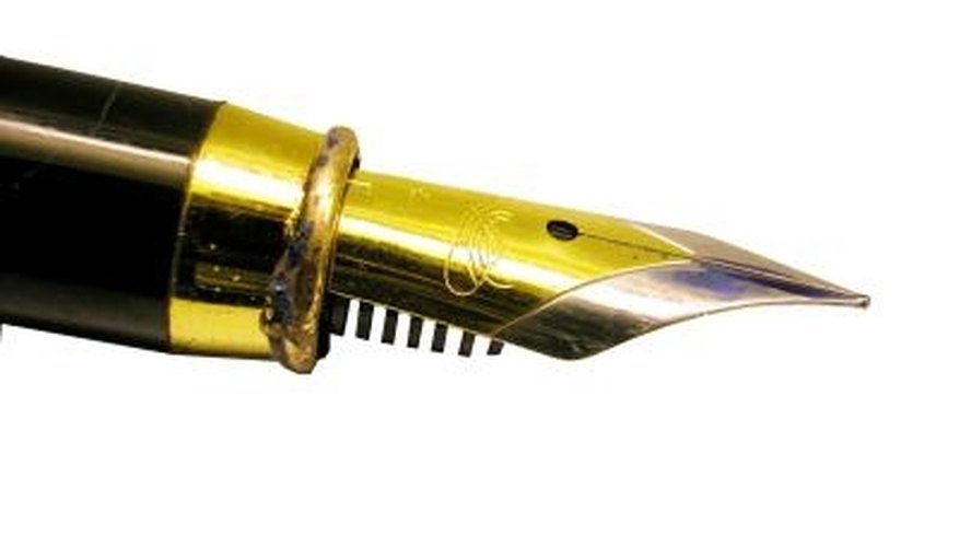 A fountain pen nib must be straight for the pen to write properly.