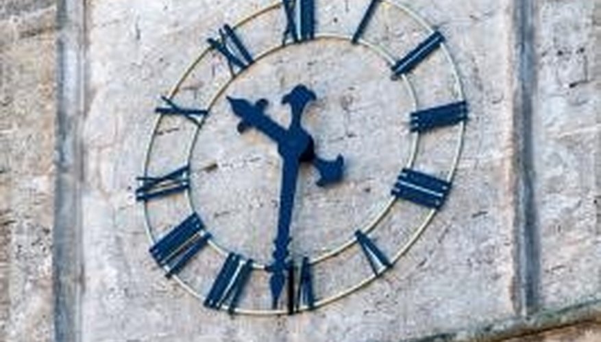 Photo Credit: Jupiterimages/Photos.com/Getty Images You can see Roman numerals on some clocks.