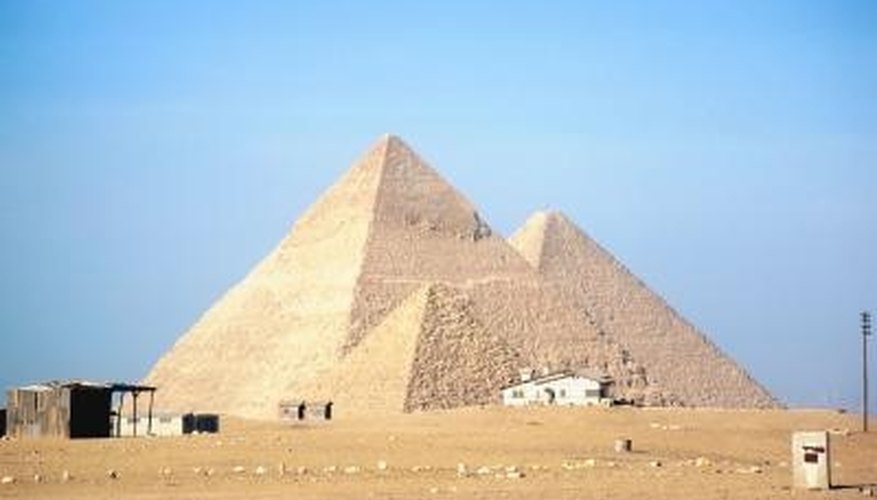 Photo Credit: Jupiterimages/Photos.com/Getty Images Pyramids are basic solid geometric shapes.