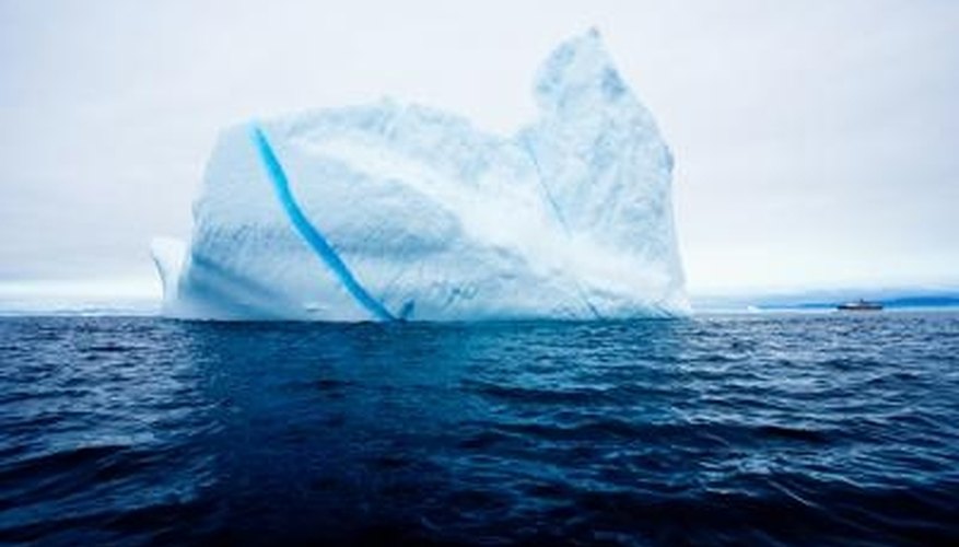Photo Credit: Jupiterimages/Photos.com/Getty Images Sea ice floats because the salt water beneath it is denser.