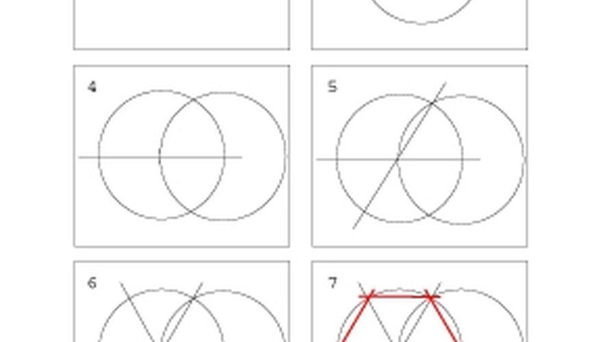 Steps of hexagon construction