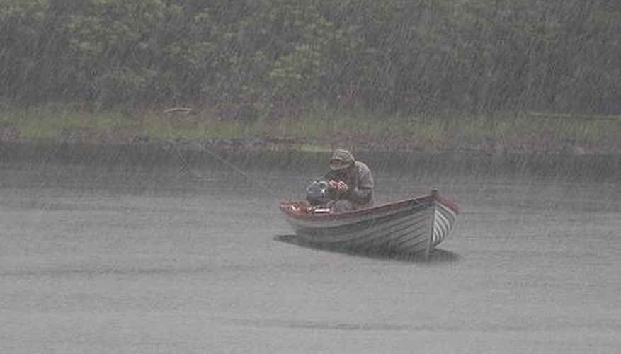 Fishing in rainy weather