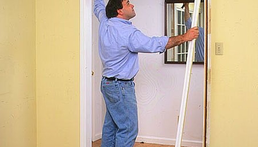This carpenter is doing a fine job of keeping the casing in one piece by working it slowly This carpenter is doing a fine job of keeping the casing in one piece by working it slowly